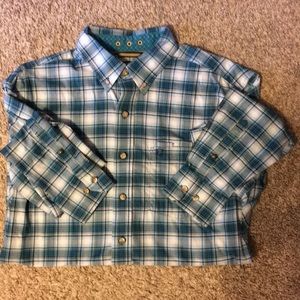 Blue plaid long sleeved button down